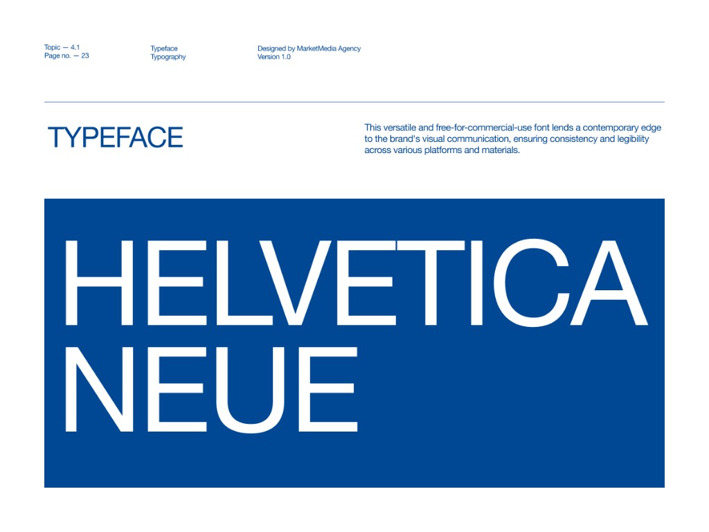 Experius — typographie Helvetica Neue de la charte