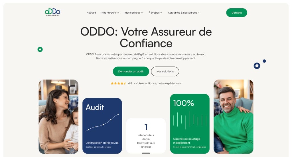 Création site web ODDO Assurances — courtage assurance Maroc