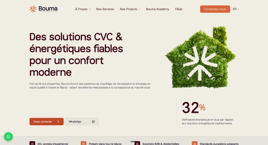 Création site web Bouma — solutions CVC énergie Maroc