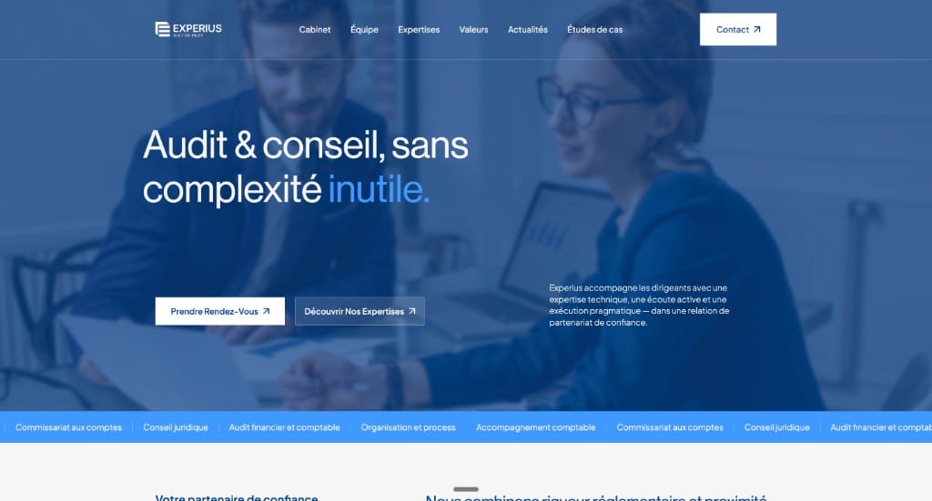 Création site web Experius — audit et conseil Maroc