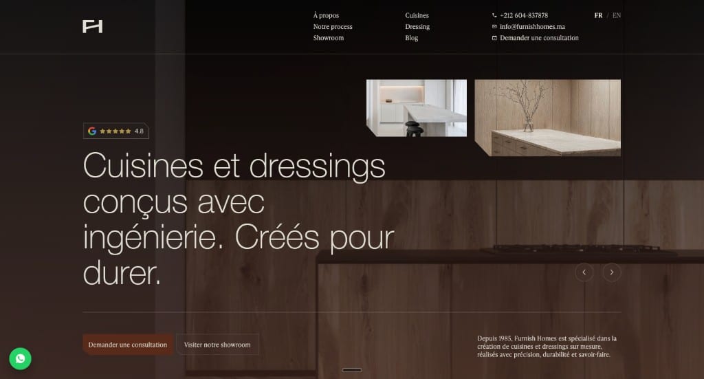 Création site web Furnish Homes — cuisines et dressings Maroc