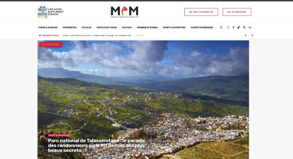 Création site web Medina Morocco Magazine — magazine culturel lifestyle Maroc