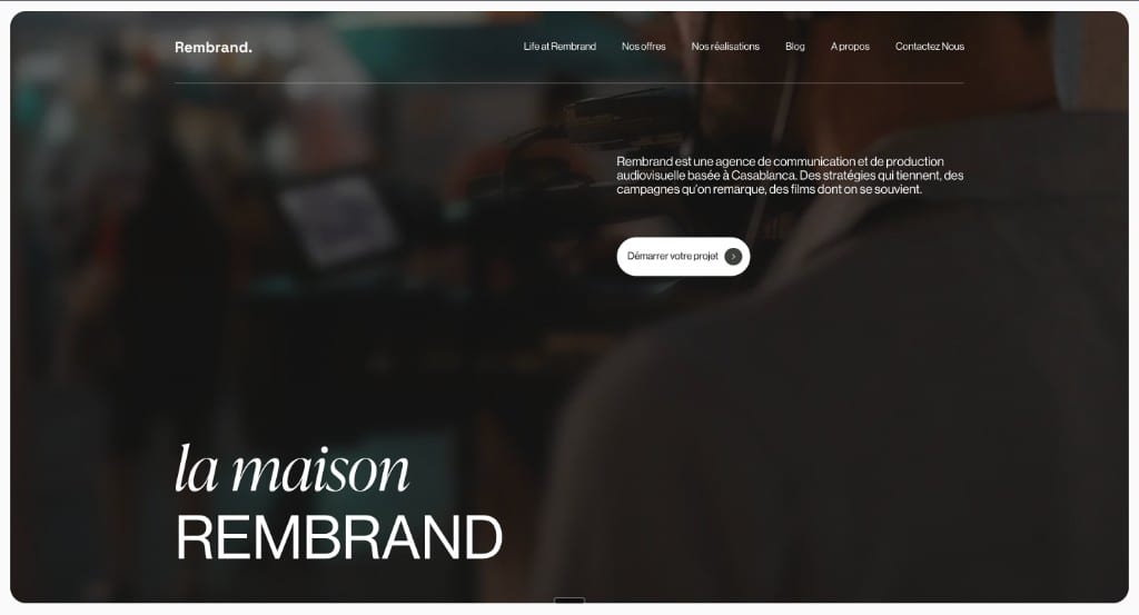 Création site web Rembrand — communication audiovisuelle Casablanca