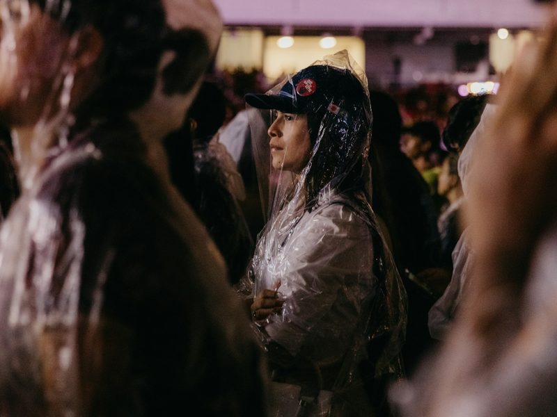 Guests filming the couple on their phones — wedding videographer in Morocco