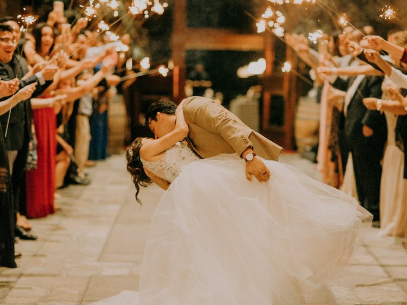 The couple's sparkler exit — wedding videographer in Morocco
