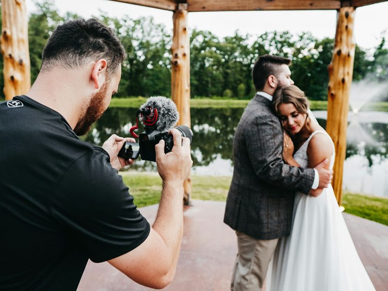 Photographer and videographer with the couple — wedding videographer in Morocco