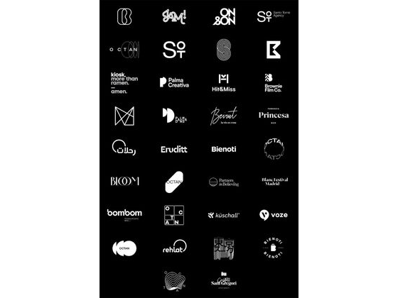 Portfolio création logo Maroc — grille de logos conçus pour des marques au Maroc et à l'international