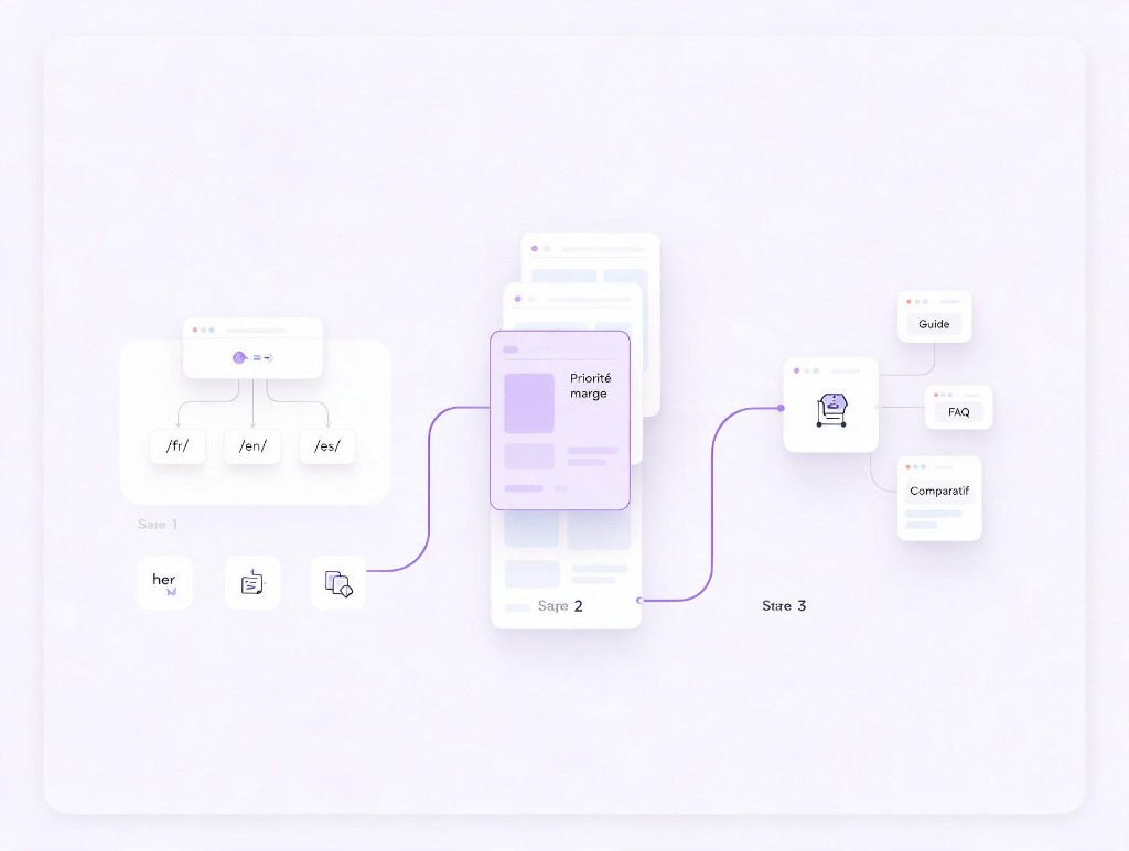 Stratégie SEO e-commerce — fondations techniques multilingues, produits à forte marge et clusters éditoriaux (guides, FAQ, comparatifs)